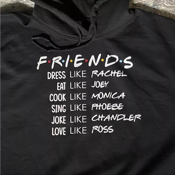 Gildan Tops - FRIENDS TV Show Hoodie Black Sweatshirt